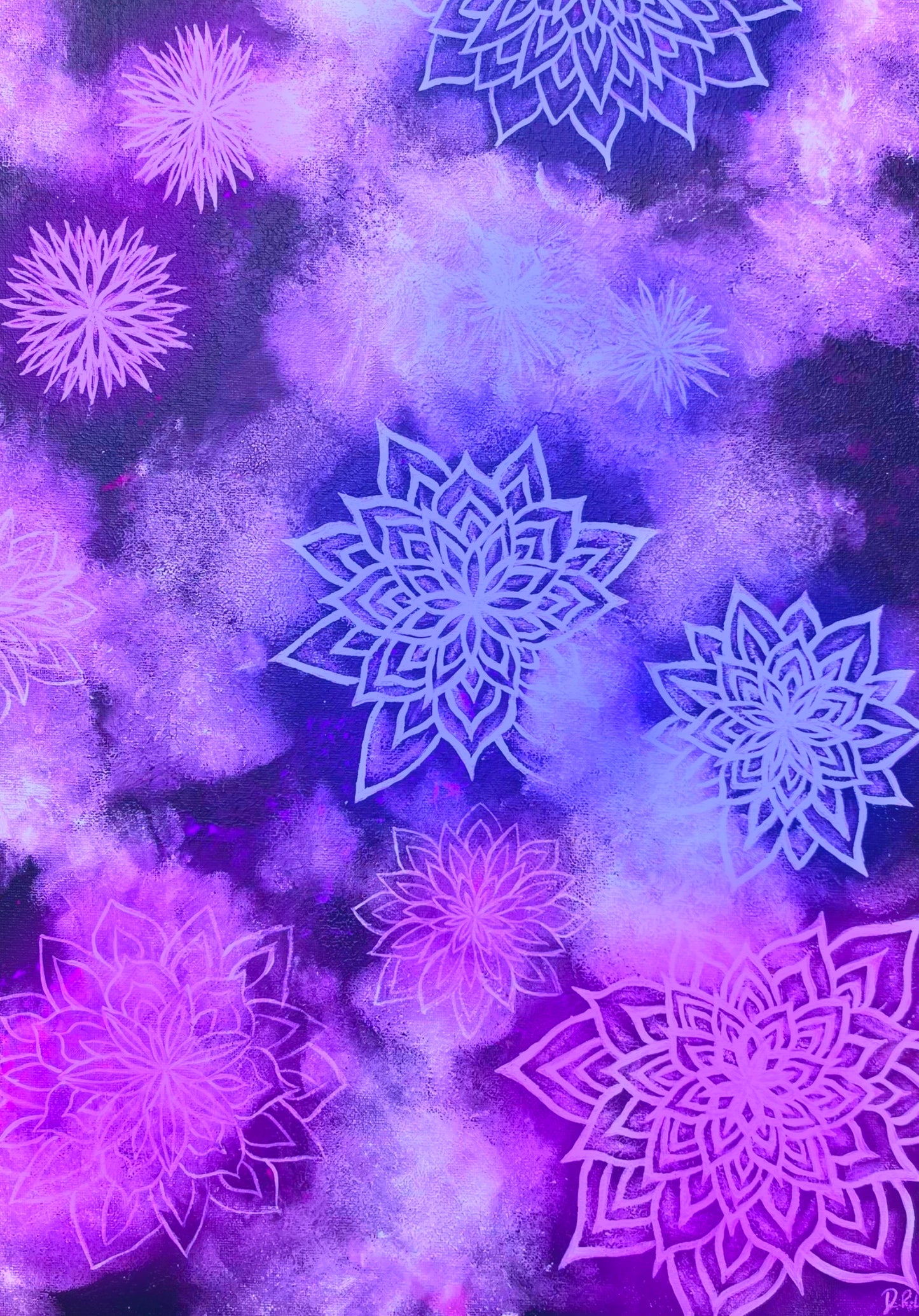 Purple Mandala Falls Print